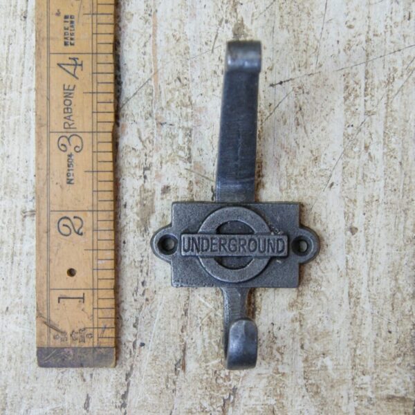 Coat Hook UNDERGROUND 2 - Part Cast Antique Iron 110mm