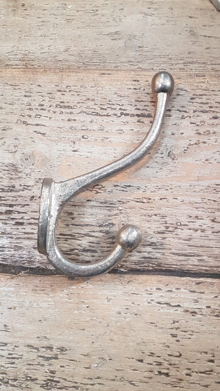 Hat & Coat Hook Ball Tops LAMBERT Tarnished Silver 110mm