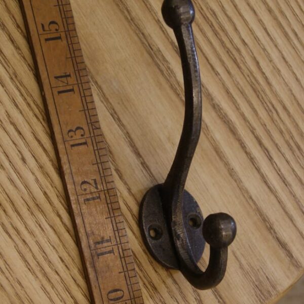 Hat & Coat Hook Ball Tops LAMBERT Cast Antique Iron 110mm