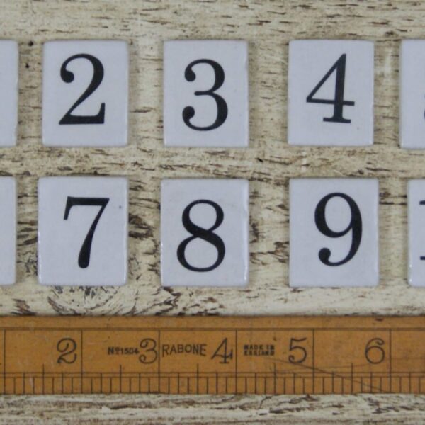 Ceramic Inserts For Label Frame Coat Hook Off-White Numbers 1 - 10