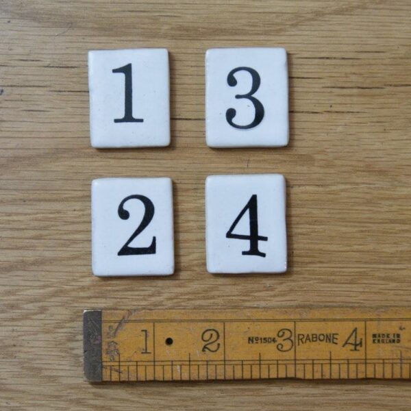 Ceramic Inserts For Label Frame Coat Hook Off-White Numbers 1 - 4