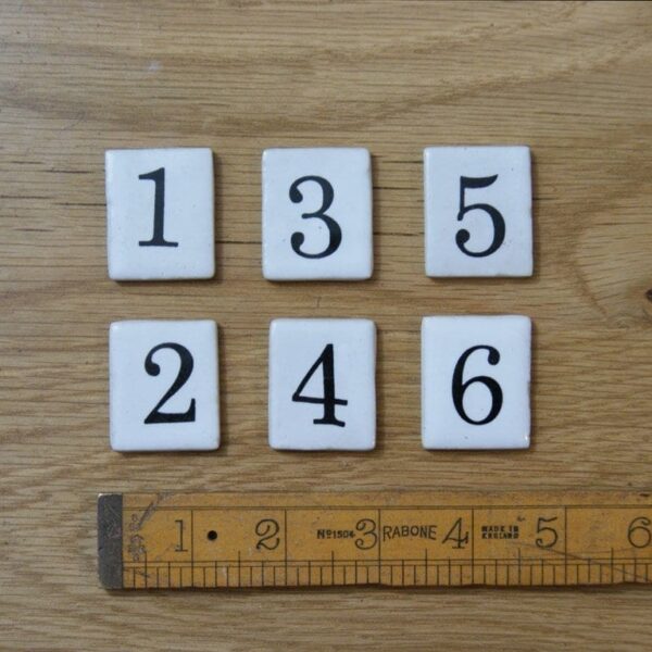 Ceramic Inserts For Label Frame Coat Hook Off-White Numbers 1 - 6