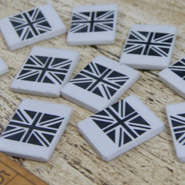 Ceramic Inserts For Label Frame Coat Hook Union Jack - Black