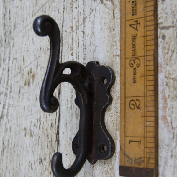 Coat Hook Decorative Scroll Cast Antique Iron 100mm 4 hole