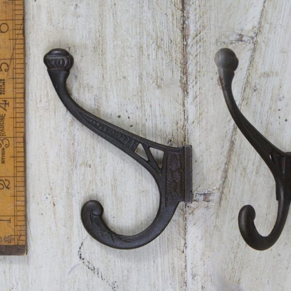 Hat & Coat Hook Narrow EDWARDIAN Dec Squarre 4 hole 140mm
