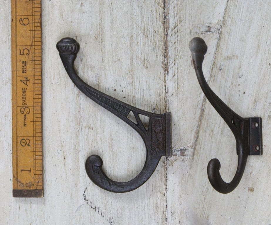 Hat & Coat Hook Narrow EDWARDIAN Dec Squarre 4 hole 140mm