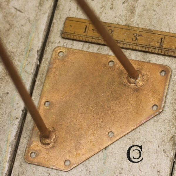 Alternative view of Hairpin Leg 2 Prong Antique Copper 350mm