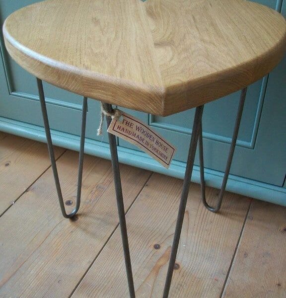 Alternative view of Hairpin Leg 2 Prong Antique Iron 200mm