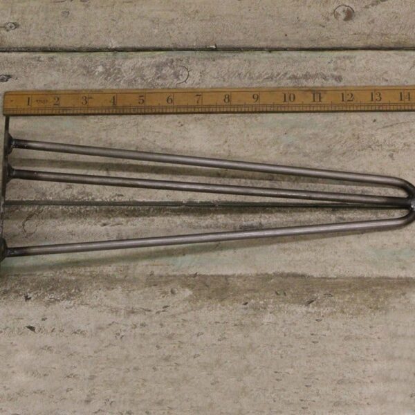 Hairpin Leg 3 Prong Antique Iron 8mm Diameter Rod 350mm