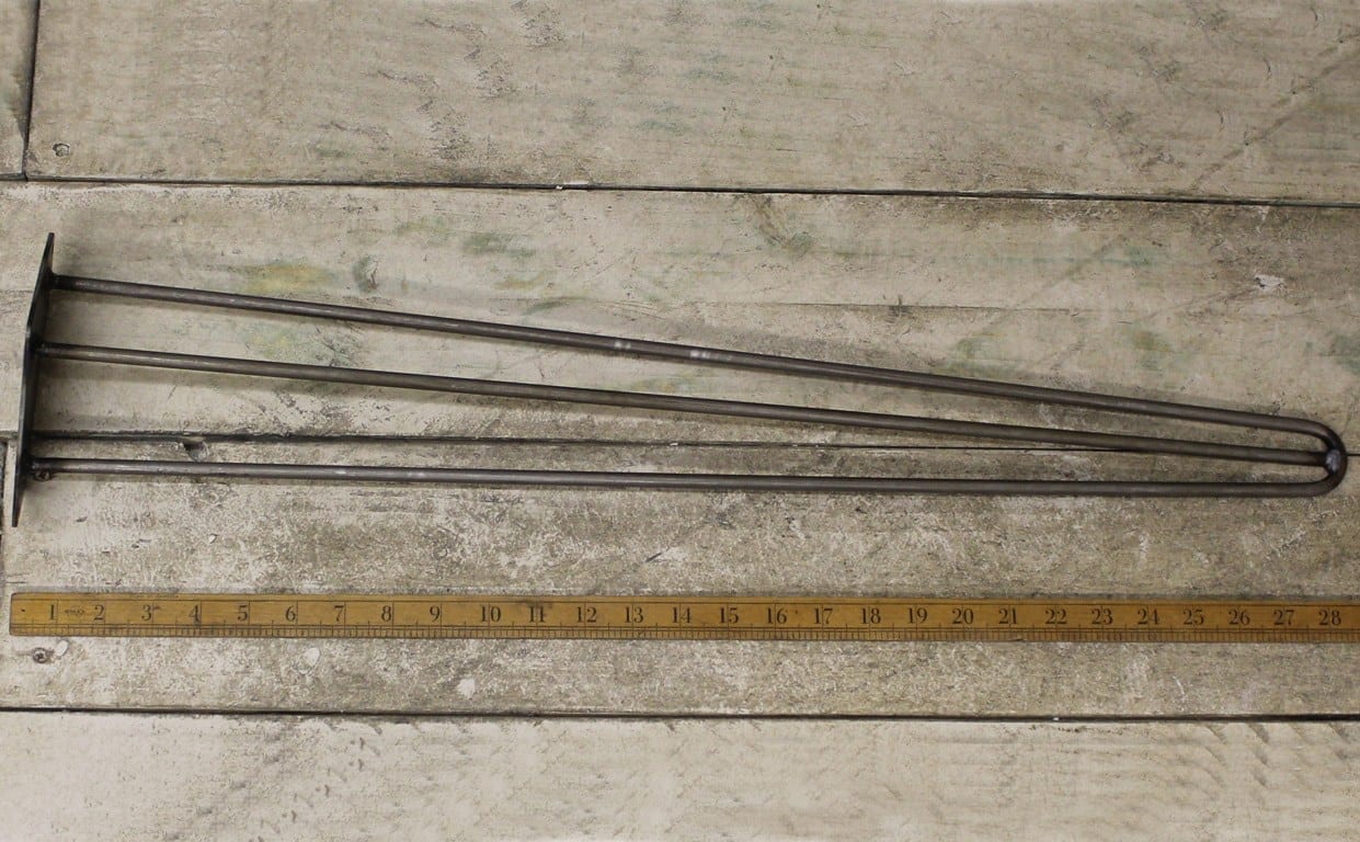Hairpin Leg 3 Prong Antique Iron 8mm Diameter Rod 760mm