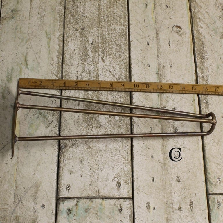 Hairpin Leg 3 Prong FOOTED Antique Copper 400mm