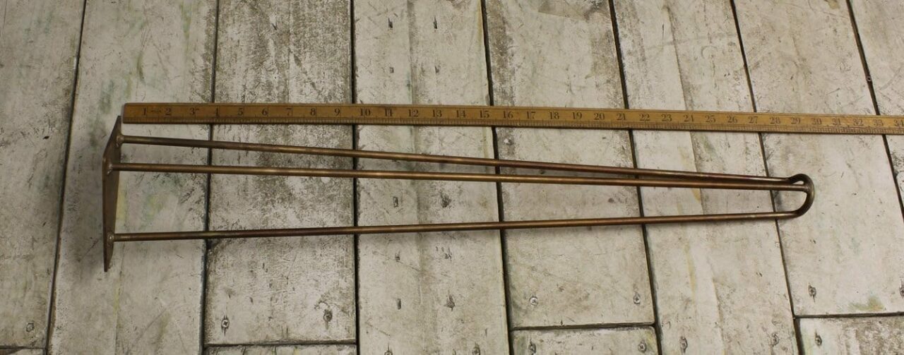 Hairpin Leg 3 Prong FOOTED Antique Copper 710mm