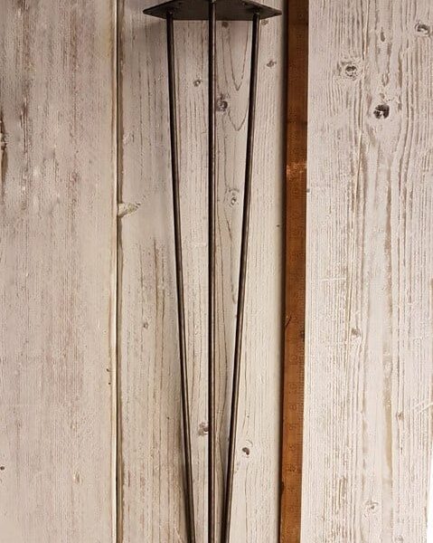 Hairpin Leg 3 Prong FOOTED Antique Iron 660mm