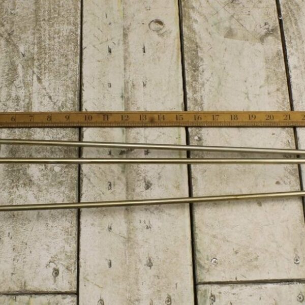Hairpin Leg 3 Prong FOOTED Brass Plated 710mm