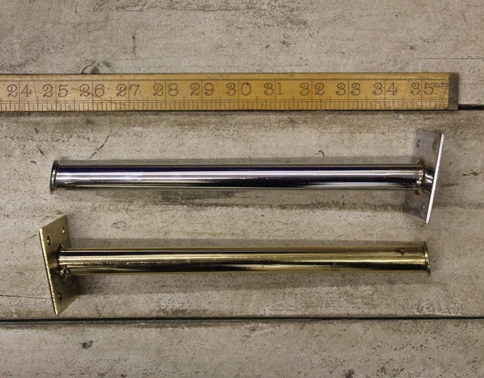 Furniture Leg HARMONY Tube & Foot Brass Plated 250mm