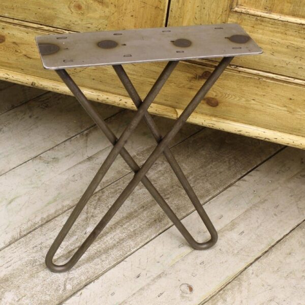 Coffee End Frame Hairpin Leg CROSS STYLE Antique Iron 400mm