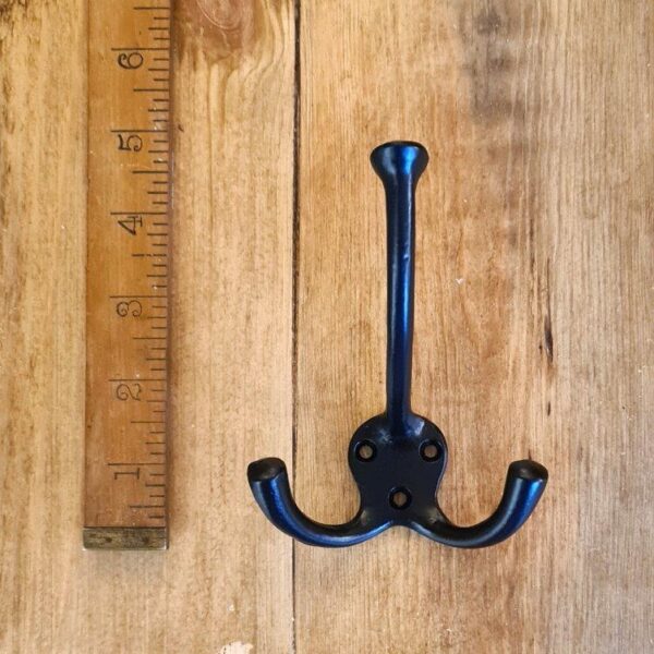 Triple Hook Plain Flat Top Black Epoxy 3 Hole 125mm