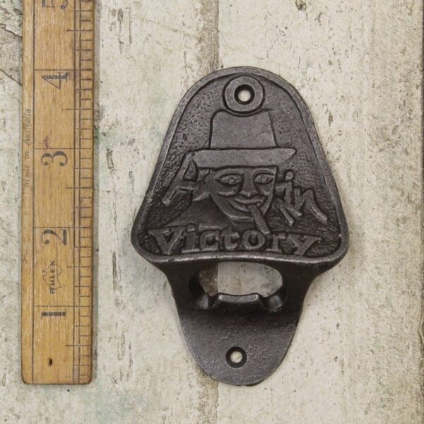Bottle Opener Wall Mounted WINSTON CHURCHILL Cast Antique Iron