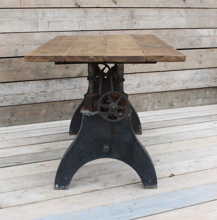 Table Industrial Style CHISWELL 2 Handles & Rods Cast Iron