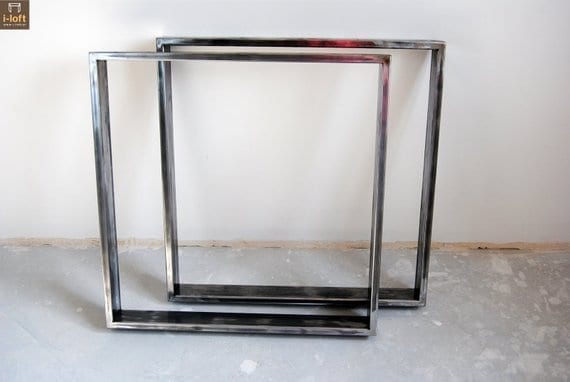 Table End Frame SQUARE FRAME 660mm Tubular Antique Iron 50mm x 25mm