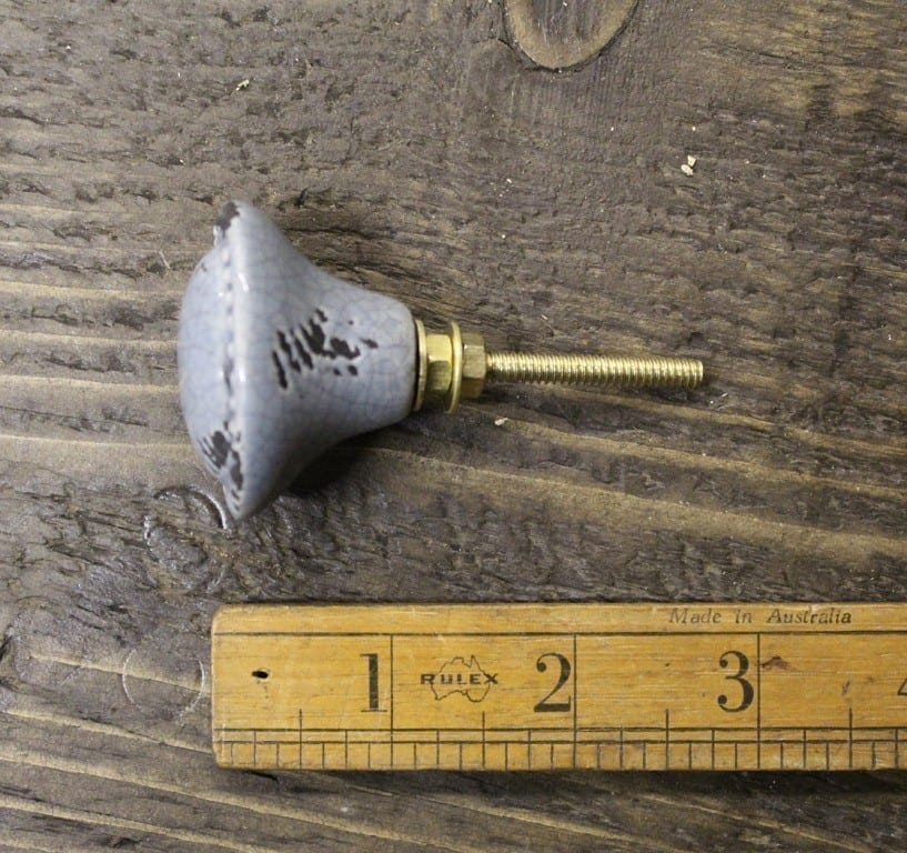 Knob Oval Grey Distressed Crackle Glaze Ceram. 45mm 49086GCG - Image 2