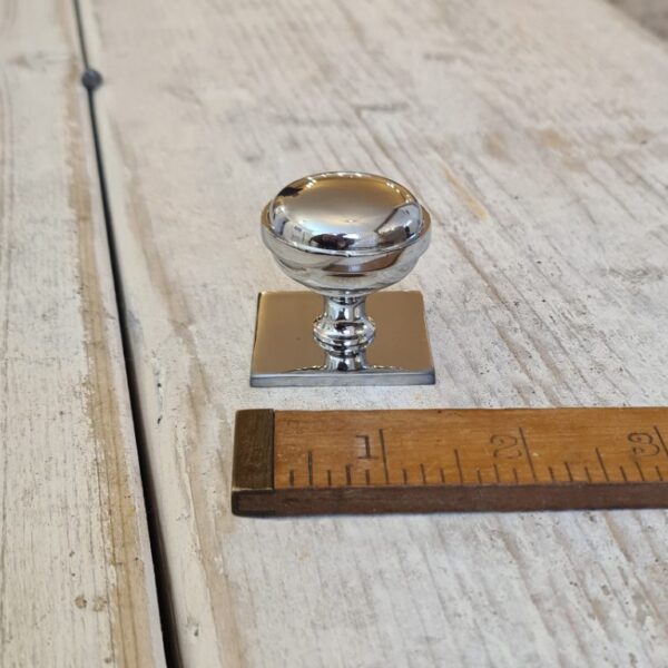 Knob and Square Back Plate BRAMLEY Polished Nickel 35mm Diameter
