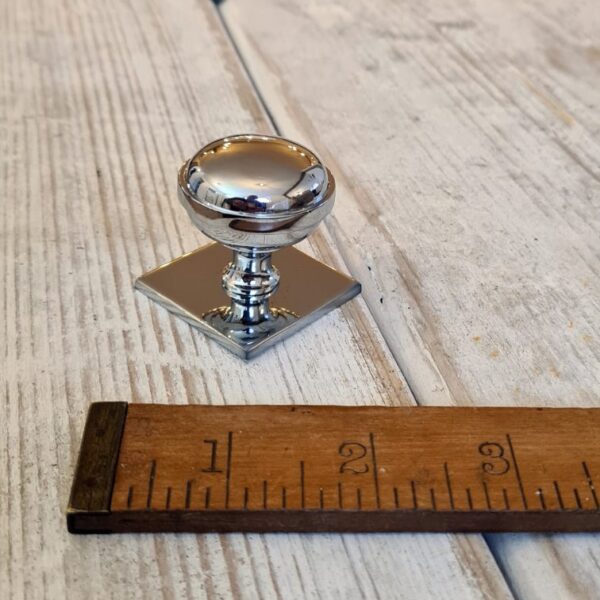 Alternative view of Knob and Square Back Plate BRAMLEY Polished Nickel 35mm Diameter