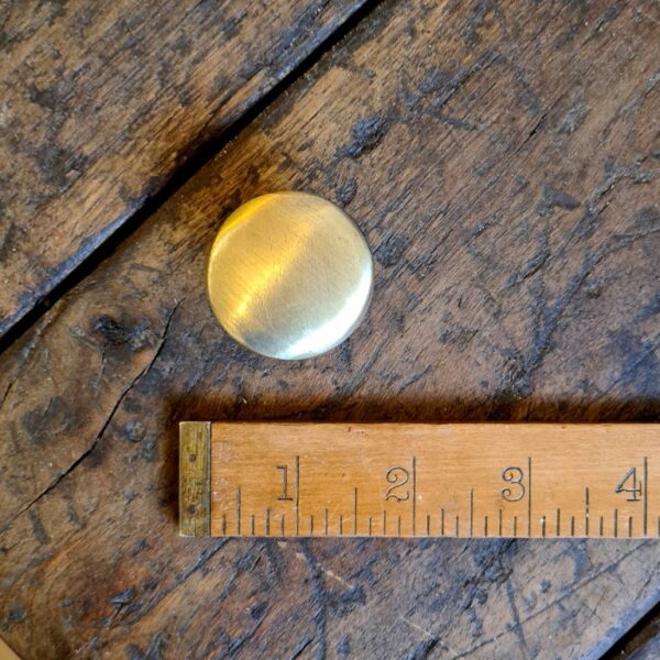 Alternative view of Knob Plain Shaker Antique Brass on Cast Iron 32mm Diameter