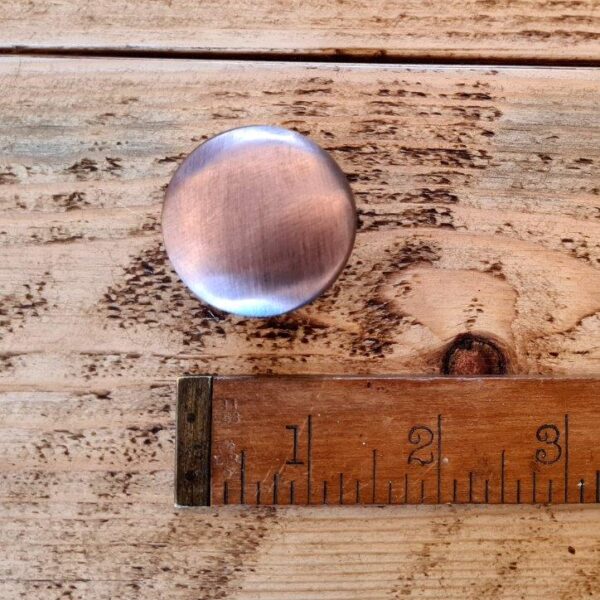 Knob Plain Shaker Cast Antique shiny Copper 35mm Diameter