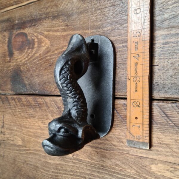 Door Knocker FISH Cast Antique Iron 135mm x 55mm x 78mm Protrusion