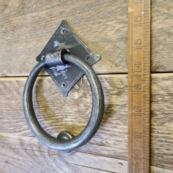Alternative view of Door Knocker Round CONSORT Heavy Hand Forged Antique Iron 140mm