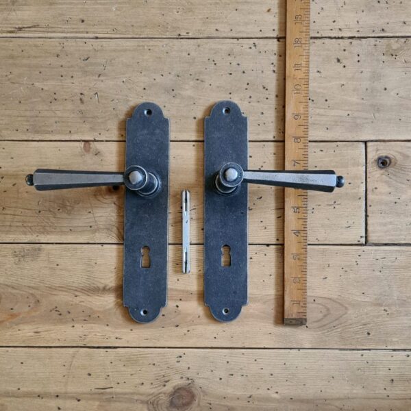 Lever Handle on Back Plate CROMBIE Cast Antique Iron 145mm