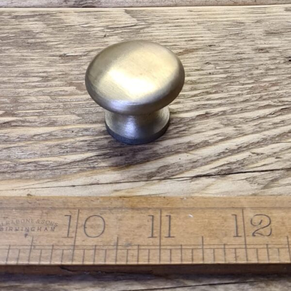 Cupboard Knob Plain Shaker Brushed Nickel on Cast Brass 35mm