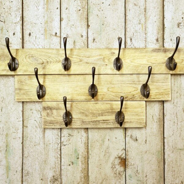 Coat Board PLAIN SIMPLE 5 hooks Rough Sawn Pine 100 x 800mm