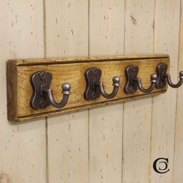 Alternative view of Coat Hook ELSTON cw Back Plate Cast Antique Iron 60mm