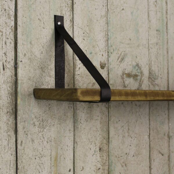 Shelf Strap Brown Leather to suit shelf width 75 - 150mm