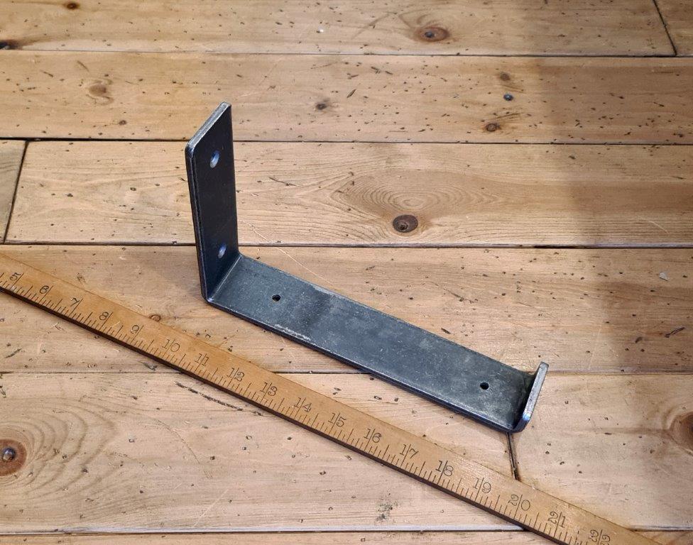 Shelf Bracket Utility Lipped MARSH Antique Iron 155 x 235mm Alt D256
