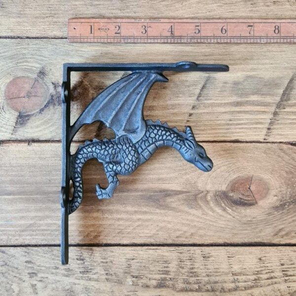 Shelf Bracket WINGED DRAGON Cast Antique Iron 180mm x 150mm