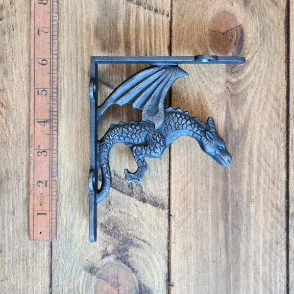 Alternative view of Shelf Bracket WINGED DRAGON Cast Antique Iron 150mm x 125mm