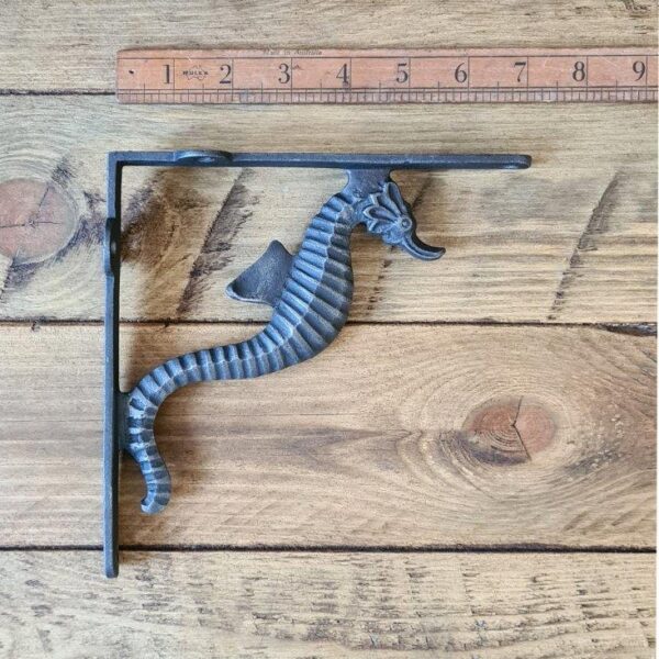 Shelf Bracket SEAHORSE Cast Antique Iron 180mm