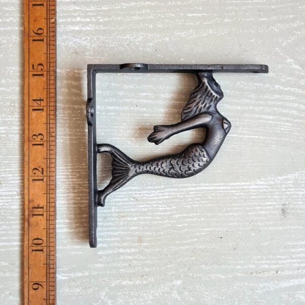 Alternative view of Shelf Bracket MERMAID Cast Antique Iron 125mm