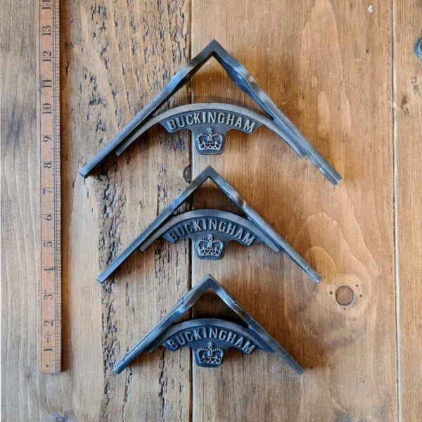 Alternative view of Shelf Bracket GALLOWS Rad Lugs BUCKINGHAM Antique Iron 125mm x 125mm
