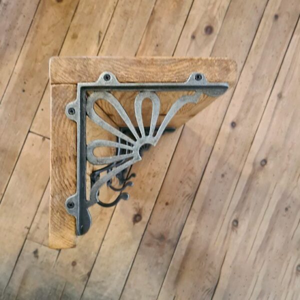 Alternative view of Shelf END Bracket Arch DAISY Design Cast Antique Iron 180 x 180mm