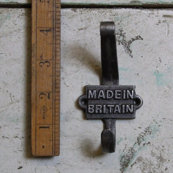 Coat Hook Double 2 Part MADE IN BRITAIN Antique Iron 110mm - TBD