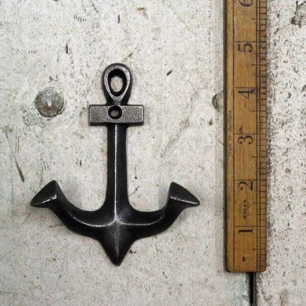 Coat Hook ANCHOR Shape Small Cast Antique Iron 110mm x 90mm