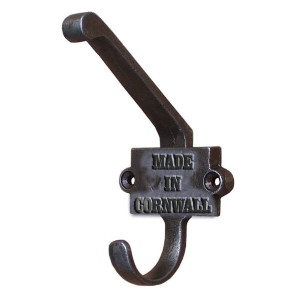 Coat Hook Double MADE IN CORNWALL 2 Part 2 Hole Cast Iron