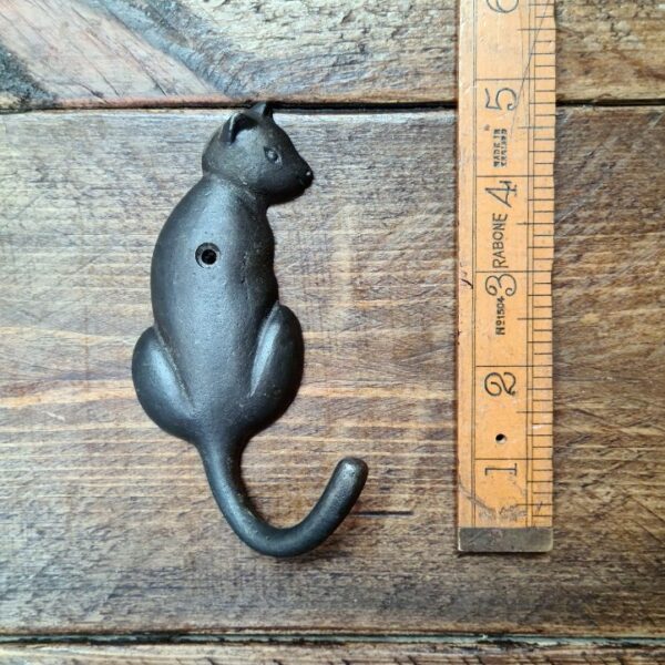 Coat Hook CAT Looking Sideways Cast Antique Iron 145mm