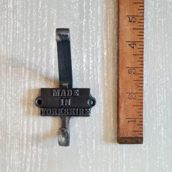 Alternative view of Coat Hook Double 2 Part MADE IN YORKSHIRE Antique Iron 110mm
