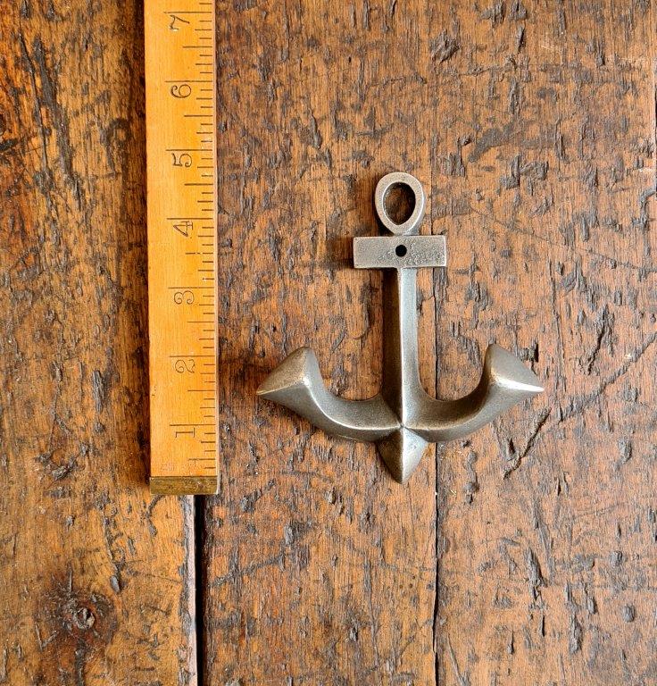Coat Hook ANCHOR Shape Small Cast Antique Iron 110mm x 90mm