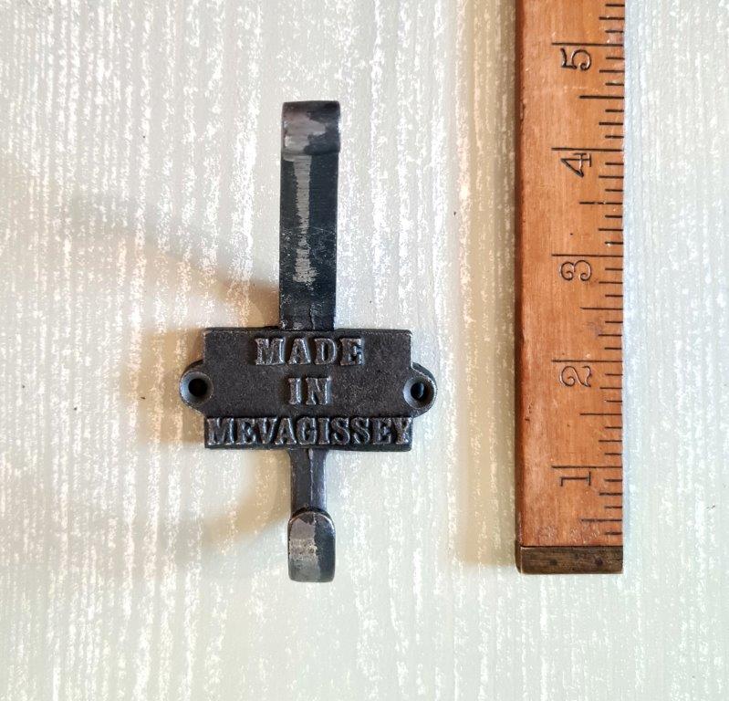 Coat Hook Double 2 Part MEVAGISSEY Cast Antique Iron 125mm - Image 2